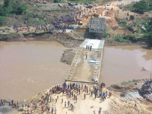 An aerial view of the Sigiri bridge that collapsed. photo/LAMECK BARAZA