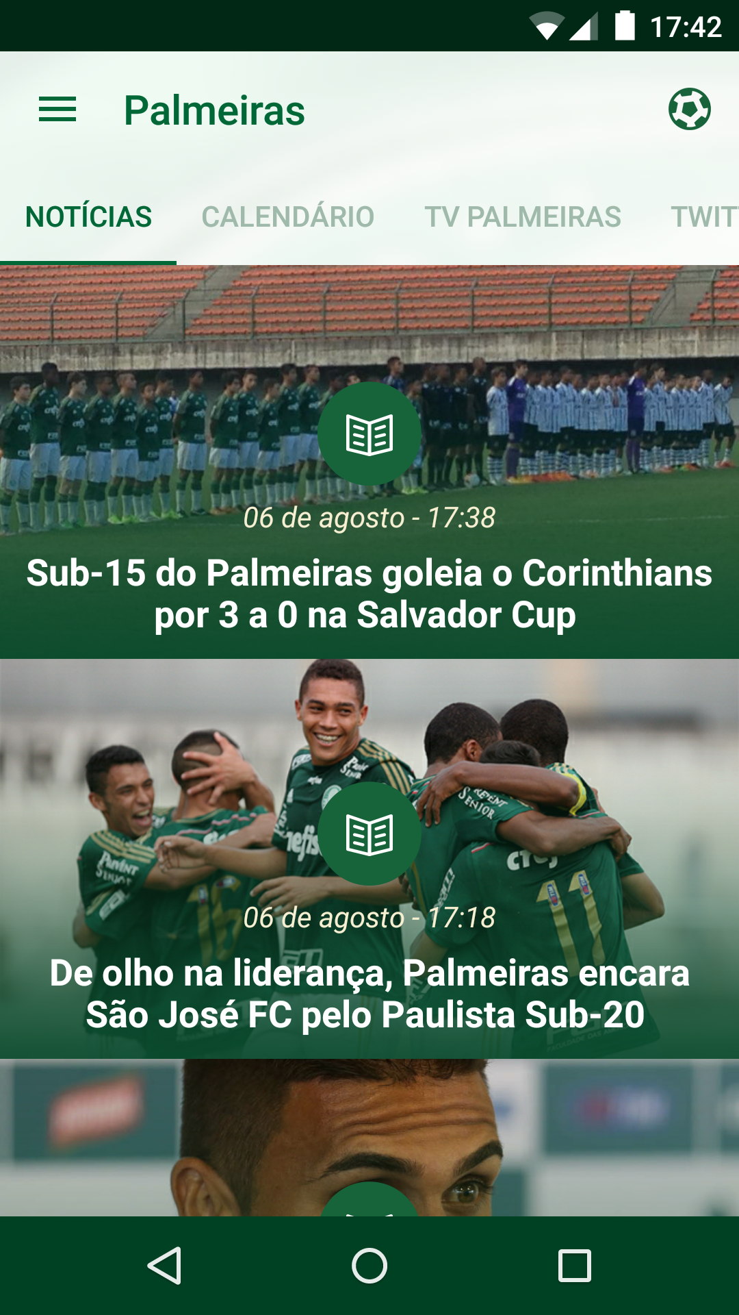 Android application Palmeiras Oficial screenshort