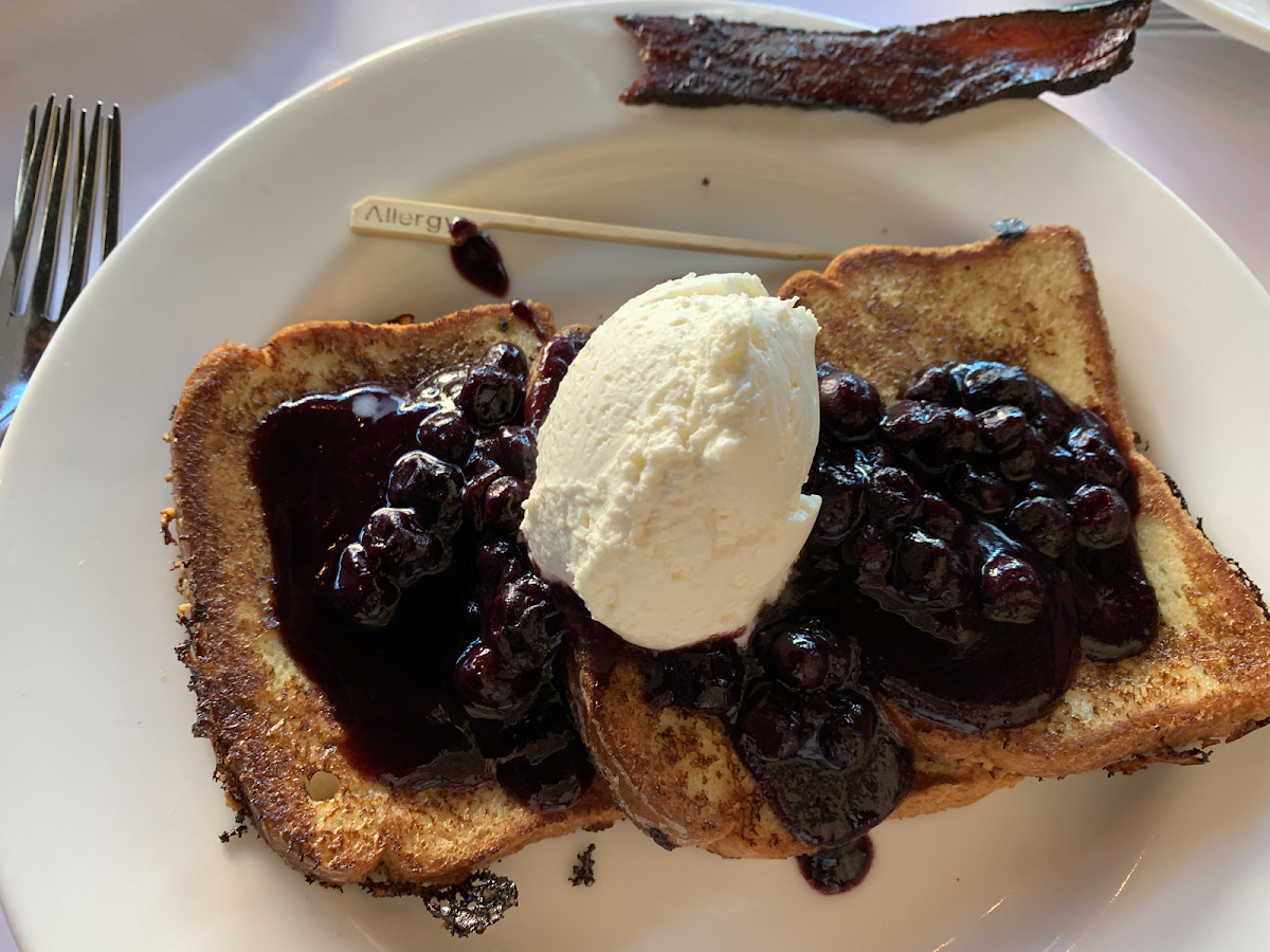 Delicious gf blueberry French toast. Wonderful! Feel great!