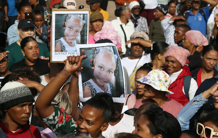 Vredenburg. Protesters outside Vredenburg magistrate court for the trial of Joslin Smith.