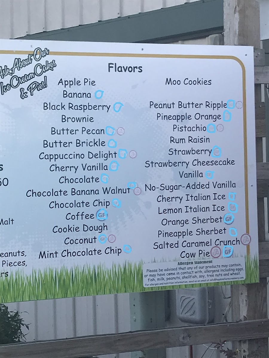 GF flavors are marked with a blue circle :)