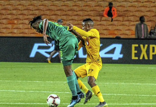 Matome Mabeba is challenged by Pule Ekstein during the Absa Premiership game that Kaizer Chiefs lost at the weekend.