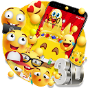 ダウンロード 3D Cute Glitter Smile Emoji Theme をインストールする 最新 APK ダウンローダ