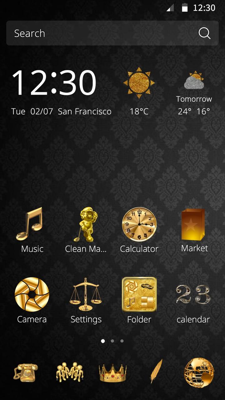 Android application Golden Dream Theme screenshort