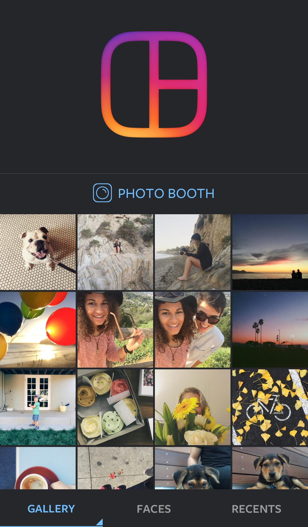 Android application Layout from Instagram: Collage screenshort