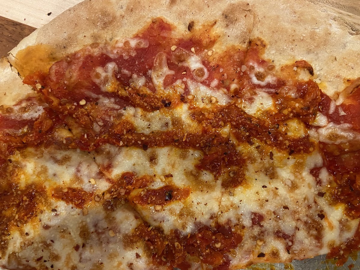 It smelled so good I ate 1/2 of the pue before I remembered to take a picture the is the Gluten-free New Yorker with Calabrian chili