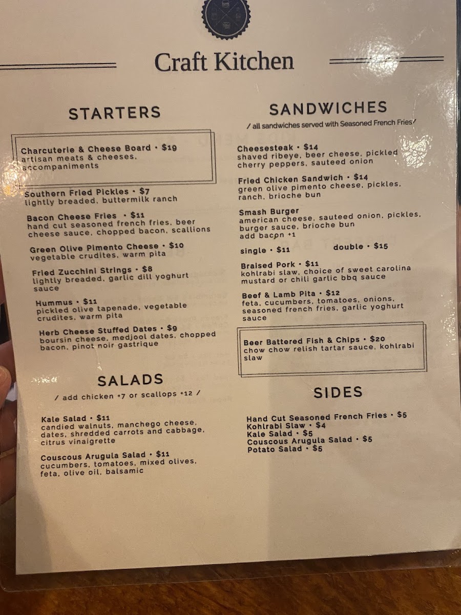 Regular menu
