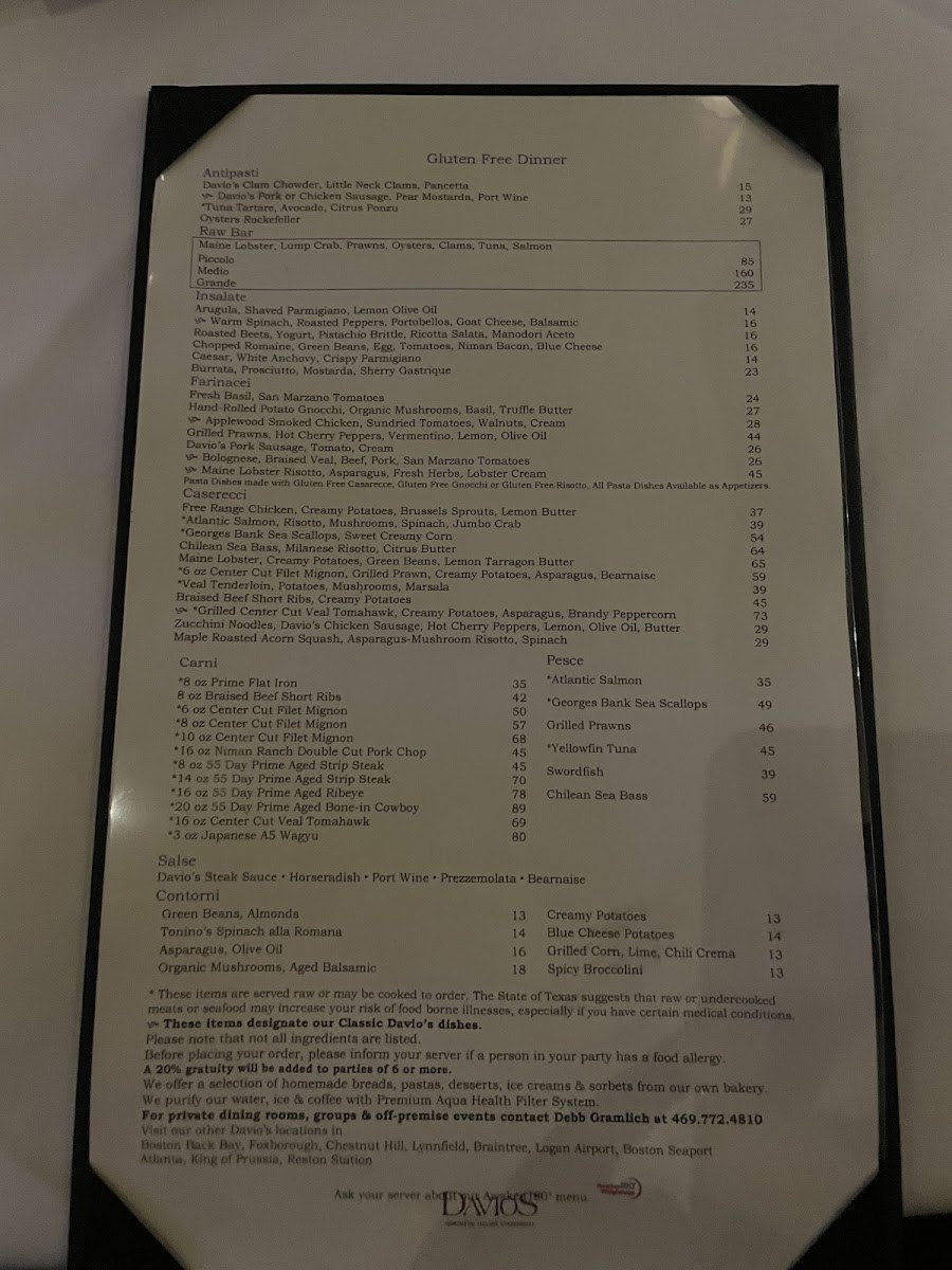 GF Menu Options