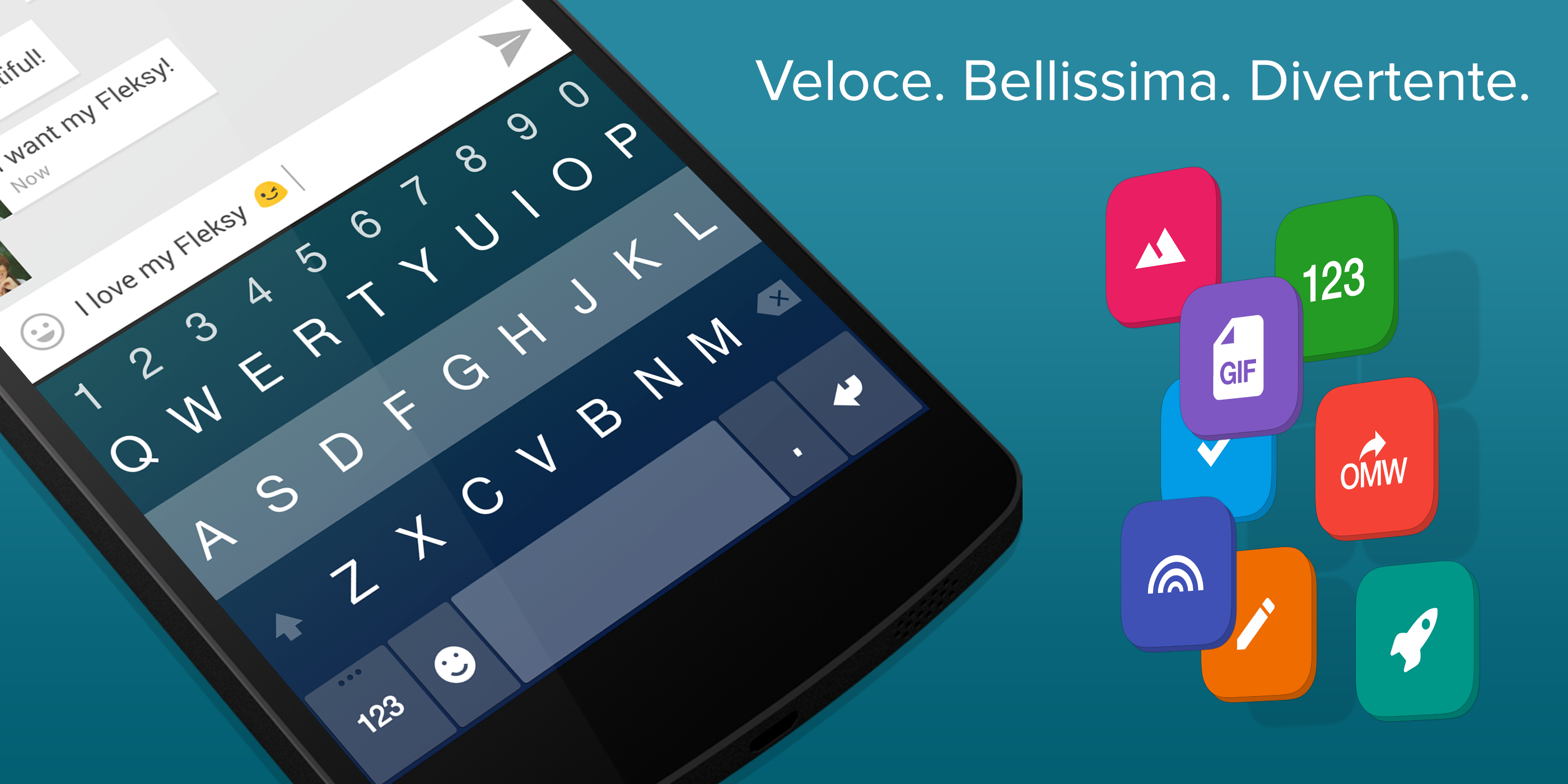 Android application Fleksy fast emoji keyboard app screenshort