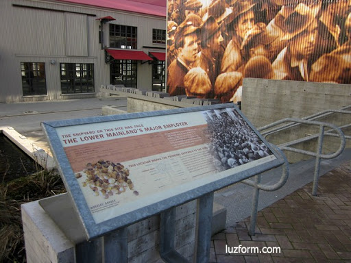 13 interpretive signs plus art installations celebrating the working history of the Burrard Shipyards.(full page)Plaque courtesy of the BC Labour Heritage Centre's project Plaques Around the...
