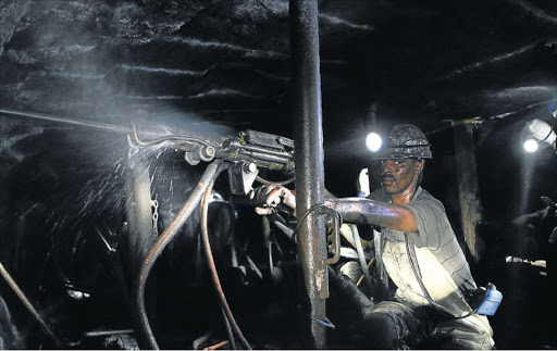 A rock drill operator at the Lonmin Western Platinum mine at Marikana.