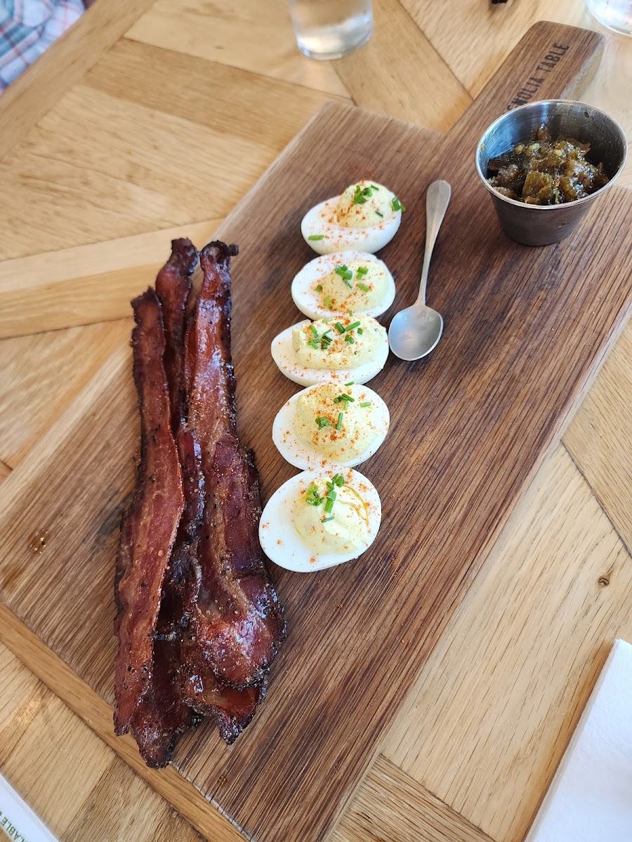 For the table- our bacon + eggs