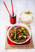 <p><b>Asian red beef curry</p></b>
<p>A real curry in a hurry: tender fillet strips simmered with vegetables in an aromatic coconut milk sauce.</p>