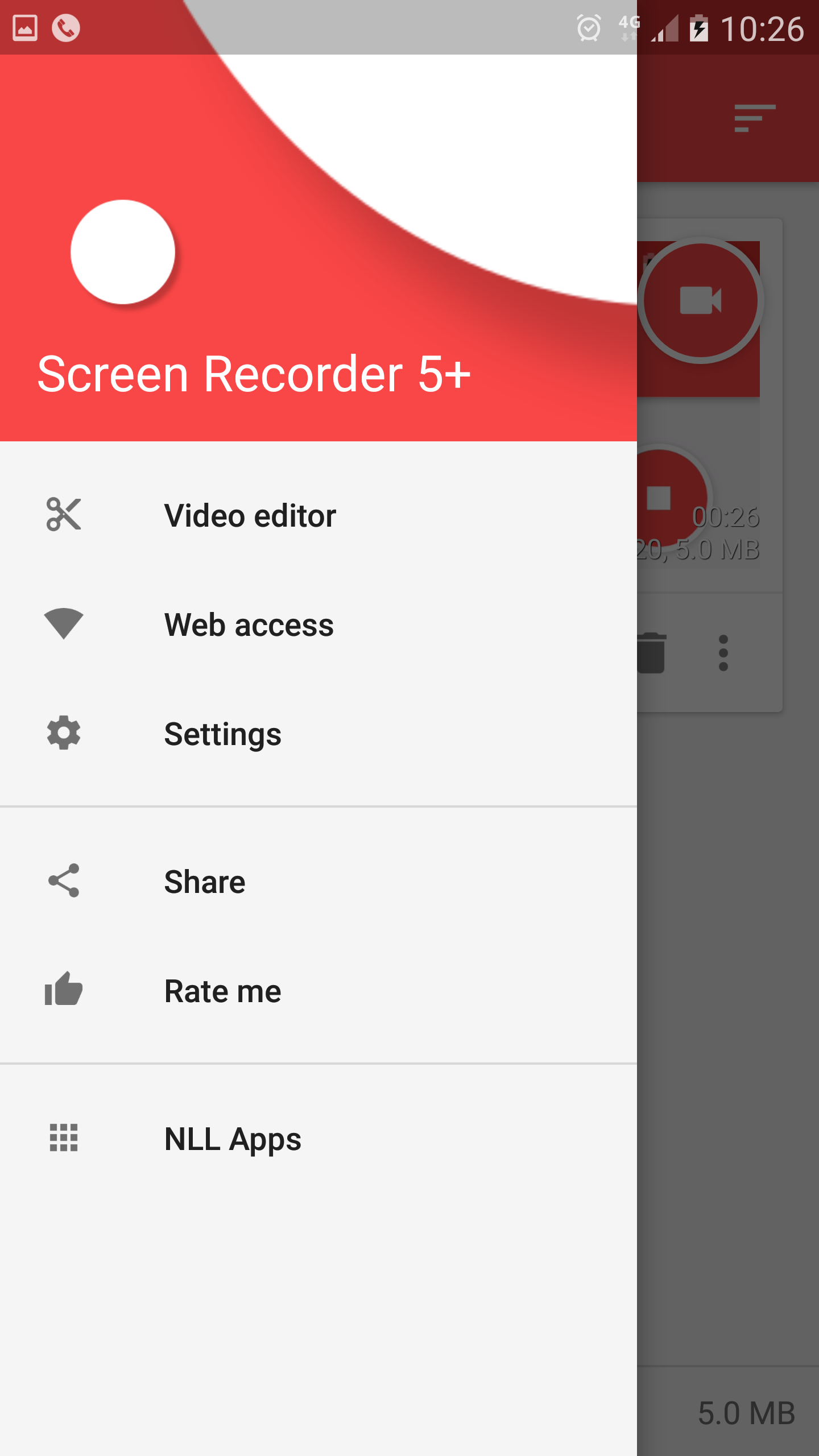 Android application Screen Recorder screenshort