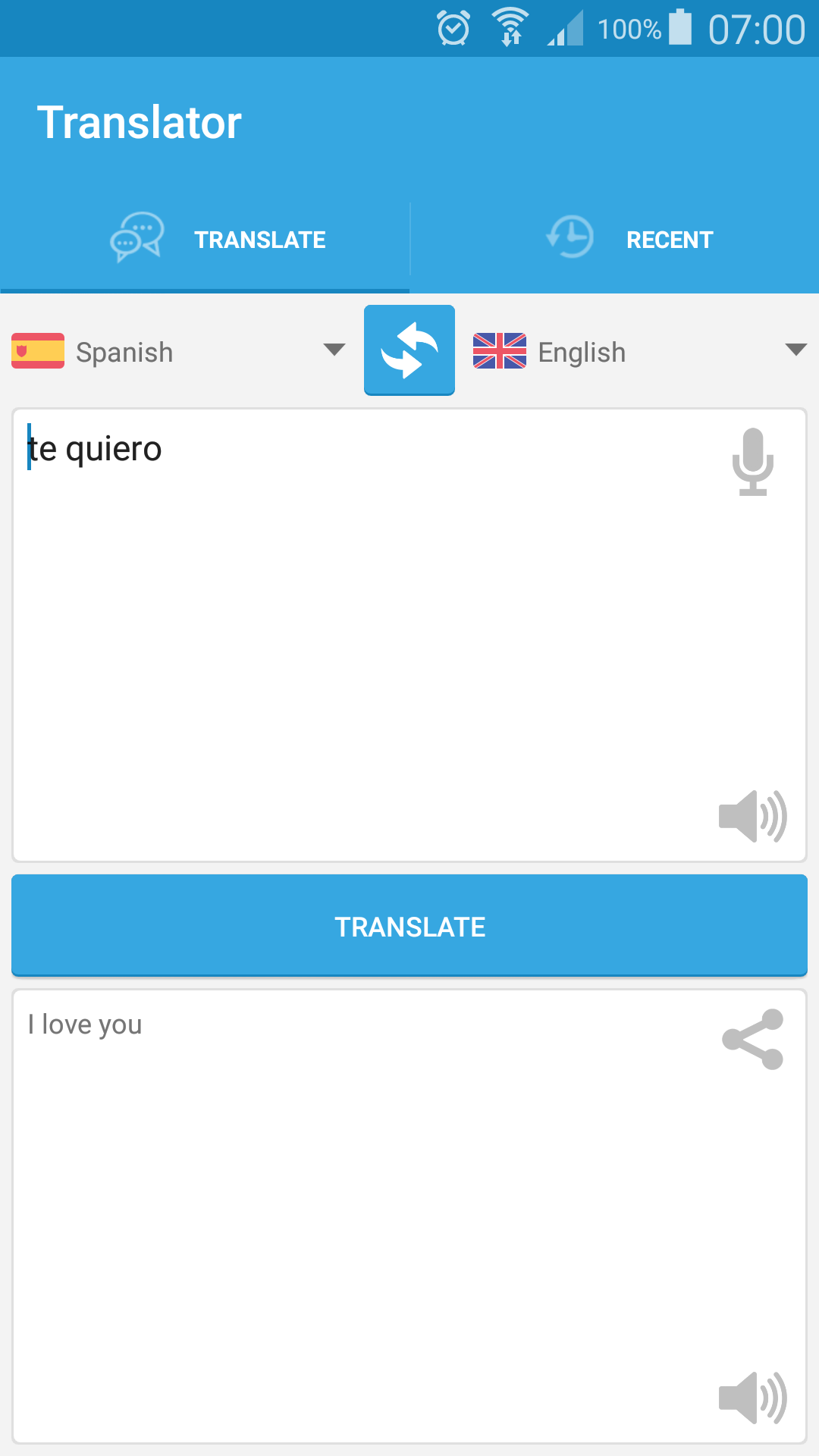 Android application Translator screenshort