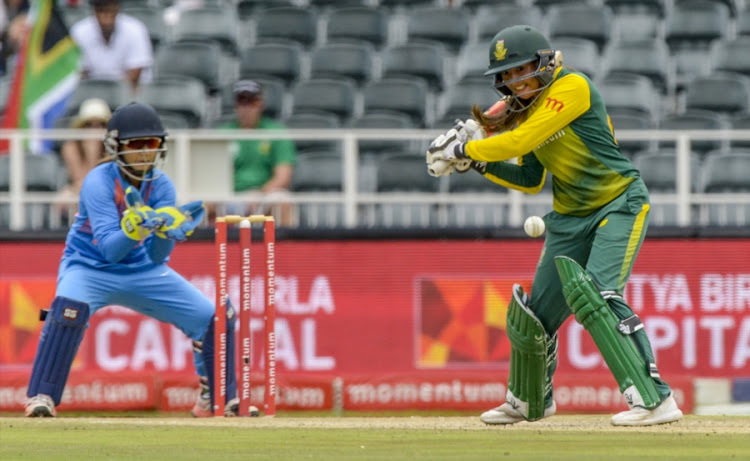Suné Luus of South Africa during the 3rd women's T20 International match between South Africa and India at Bidvest Wanderers Stadium on February 18, 2018 in Johannesburg.