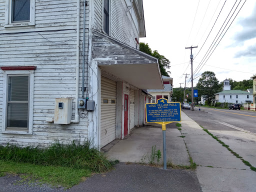 LISLE VILLAGE HALL Built 1902 In this building, January 5, 1918 Florence B. Chauncey was the first woman in New York State to vote in an election. Erected January 5, 2018 Preservation Association...