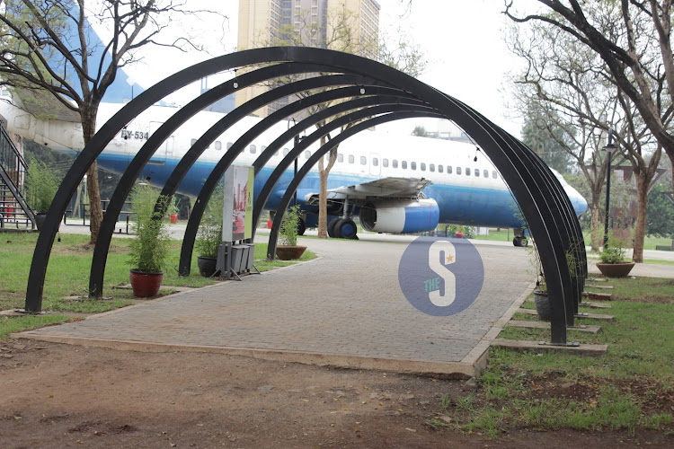 An aeroplane model placed at the center of the revamped Uhuru Park.