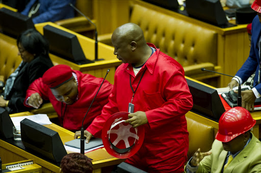 EFF leader Julius Malema pictured here with EFF member Floyd Shivambu.