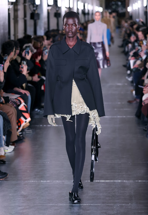 A model walks the runway during Tory Burch Fall/Winter 2024 at New York Fashion Week.
