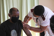 A nurse administers a Covid-19 vaccination in SA. File photo.