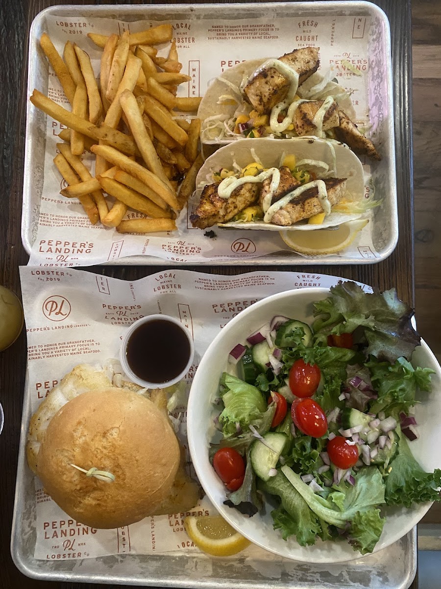 The tacos were a gf option too, but the fries are not from a separate gf fryer so I skipped those!