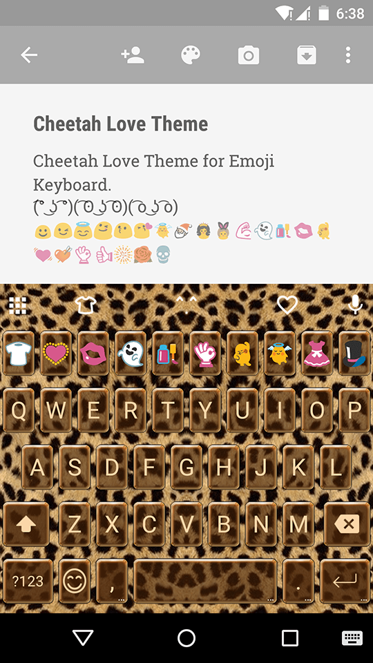 Android application Cheetah Emoji Keyboard Theme screenshort