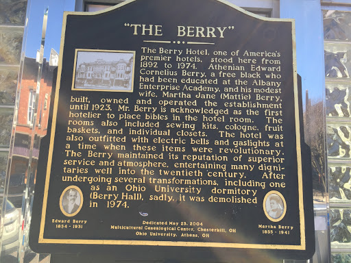 “The Berry” The Berry Hotel, one of America’s premier hotels, stood here from 1892 to 1974. Athenian Edward Cornelius Berry, a free black who had been educated at the Albany Enterprise Academy,...