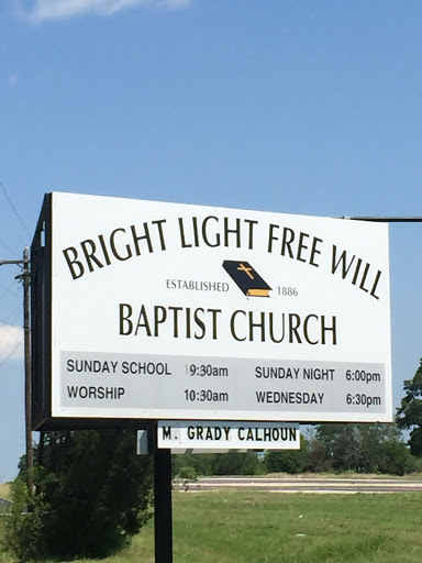 Bright Light Free Will Baptist Church Sign
