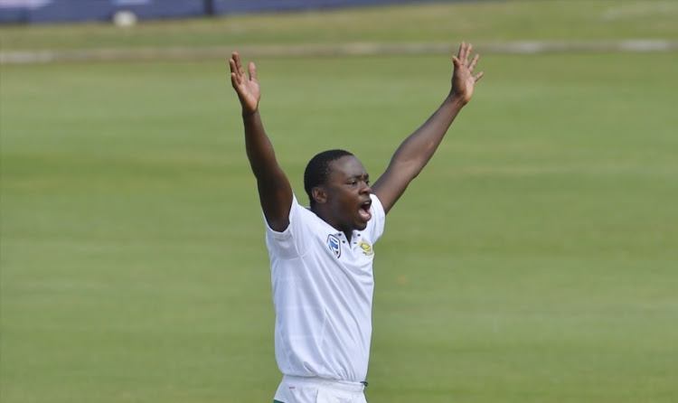 Kagiso Rabada of South Africa celebrate during day 1 of the 2nd Sunfoil Test match between South Africa and Australia at St George’s Park on March 09, 2018 in Port Elizabeth, South Africa.