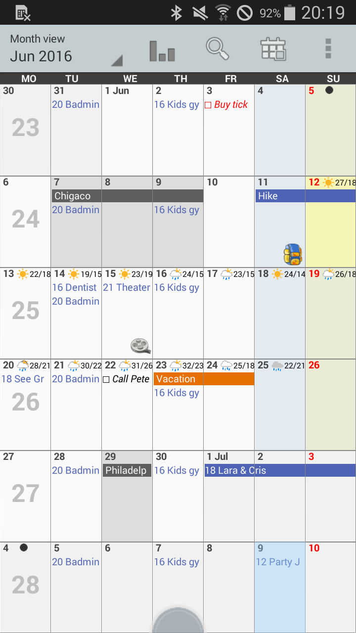 Android application Personal Calendar screenshort