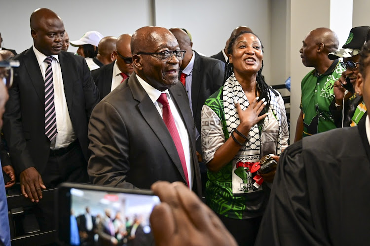 MK Party president Jacob Zuma and daughter Duduzile Zuma-Sambudla in the spotlight.
