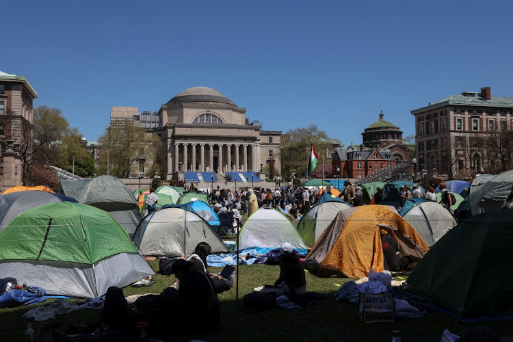 Students protest in support of Palestinians on Columbia University campus in New York, the US, April 22 2024. Picture: REUTERS/CAITLIN OCHS