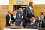 BOB AND WEAVE: Zimbabwe's President Robert Mugabe, who chairs the SADC, was among the leaders at last night's emergency summit on the Lesotho question, which was hosted by President Jacob Zuma in Pretoria