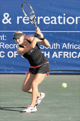 FOLLOWING THROUGH: Fifth seed Chanel Simmonds meets Israel's Julia Glushko in the Soweto Open quarterfinals today PHOTO: GALLO IMAGES