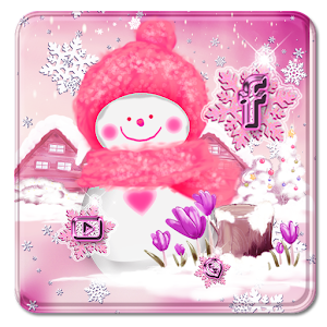 Download cute pink snowman theme pink wallpaper For PC Windows and Mac