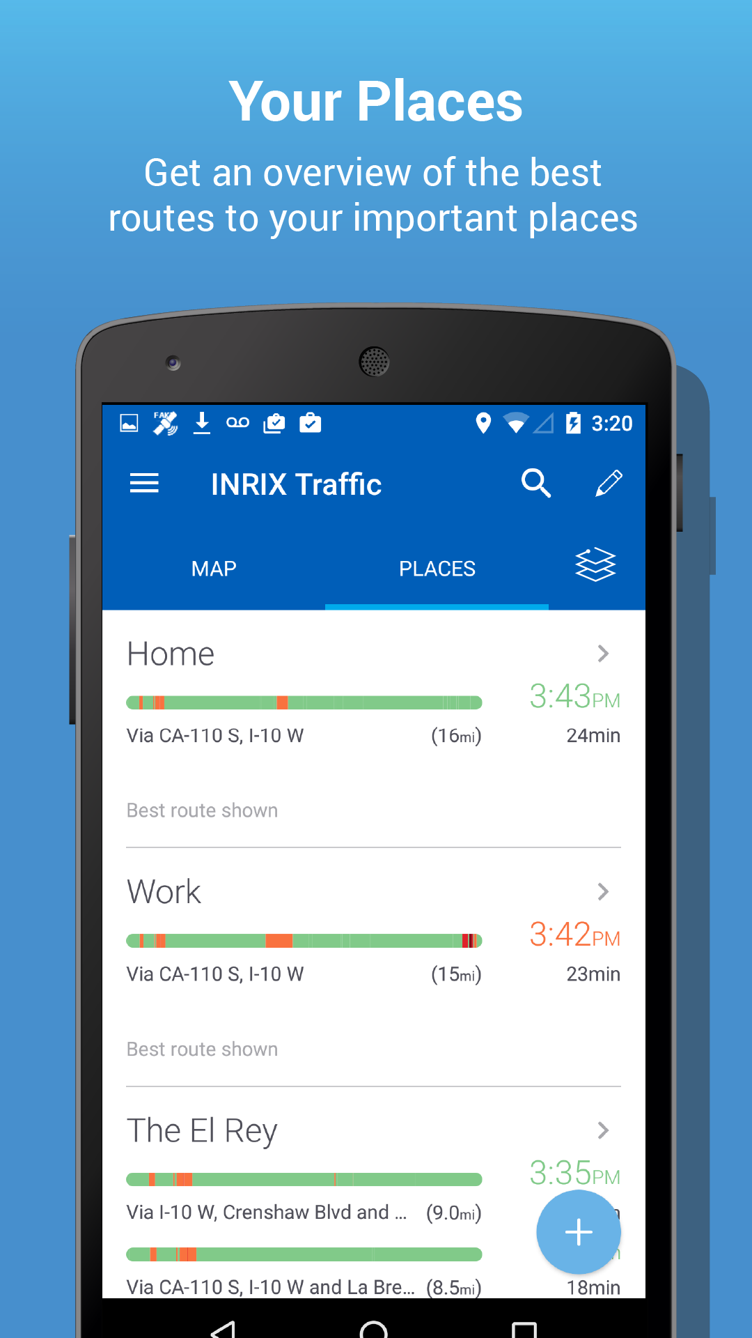 Android application INRIX XD Traffic Maps &amp; Alerts screenshort