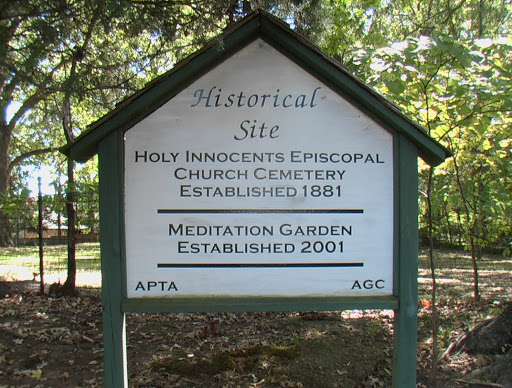 Historical Site Holy Innocents Episcopal Church Cemetery Established 1881 Meditation Garden Established 2001 APTA - AGC Submitted from the Shelby County Register's Office.