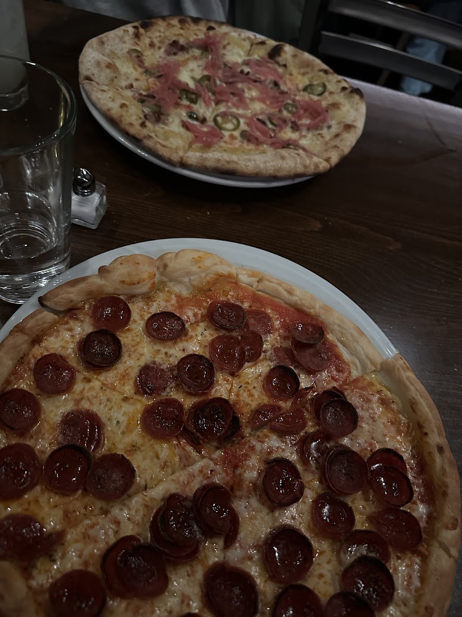 The pepperoni is gluten free, the other is not. Here is the comparison!