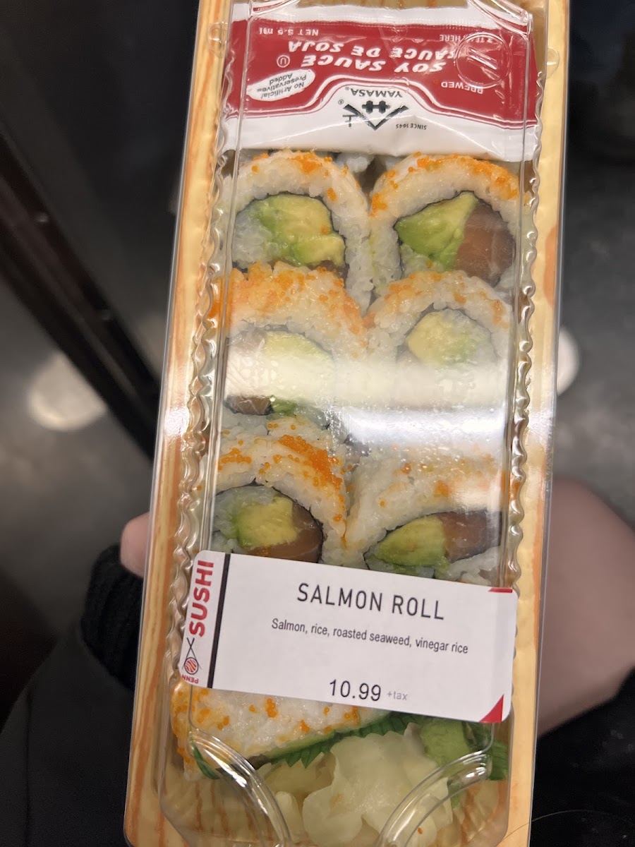 We got the salmon rolls