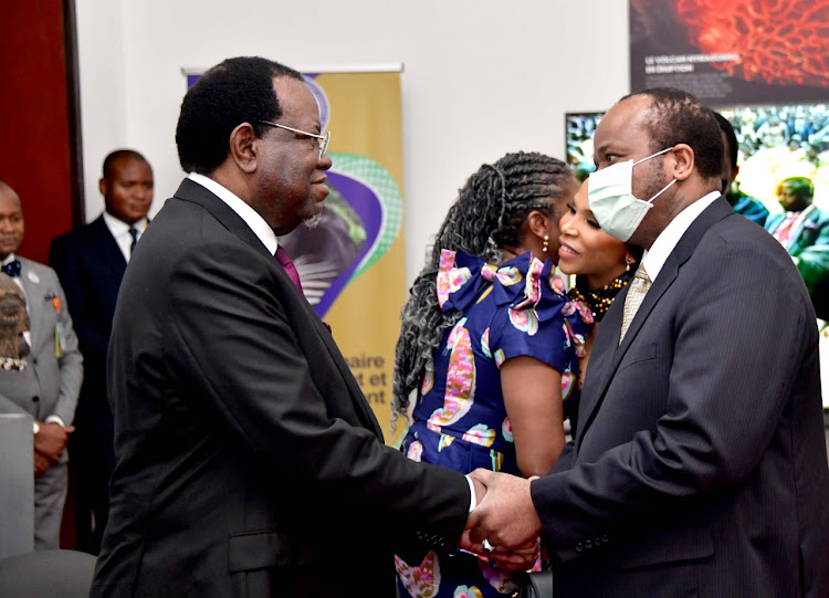 Namibian President Hage Geingob and King Mswati III at the 42nd ordinary summit of Sadc heads of state and government held in Kinshasa, Democratic Republic of Congo, last week.