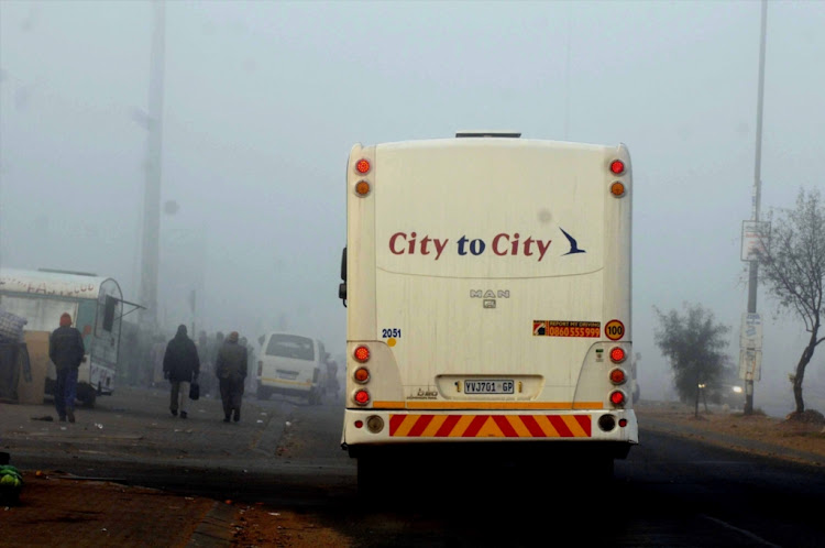 A bus on July 1, 2015 in Pretoria, South Africa.