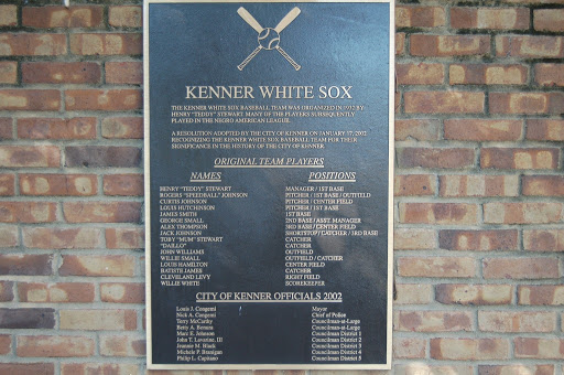 The Kenner White Sox baseball team was organized in 1932 by Henry "Teddy" Stewart. Many of the players subsequently played in the Negro American League.A resolution adopted by the city of Kenner...