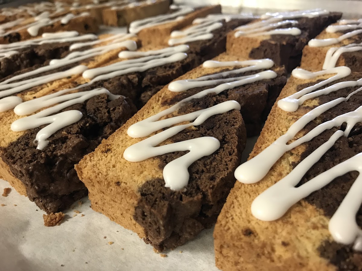 GF biscotti is a new item recently at Deja Brew. Baked fresh on location, typically two flavors are available at any given time. Pair this up with their coffee and you have a perfect breakfast snack!