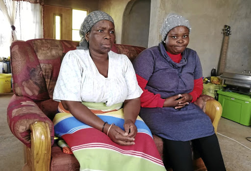 Aubrey Manaka's mother Ramokone and his sister Lebogang.