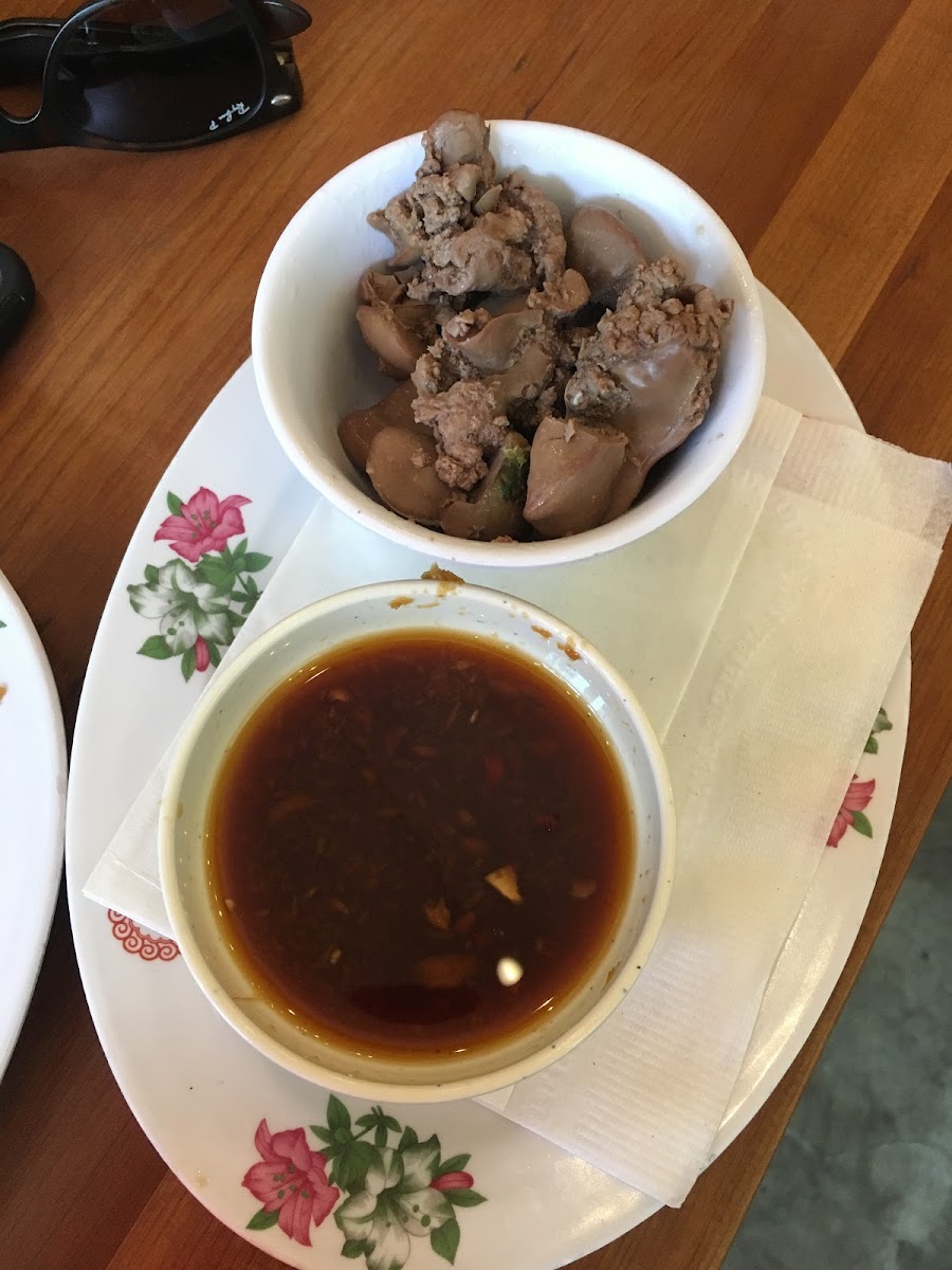 Chicken livers with gf sauce