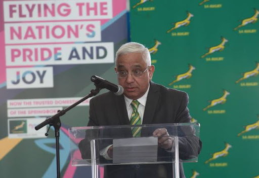 Mark Alexander (SARU deputy president) during the SA Rugby and FlySafair media briefing at O.R. Tambo International Airport on March 29, 2017 in Johannesburg, South Africa.