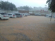Flooding in a parking lot in Pretoria on 7 October 2016.