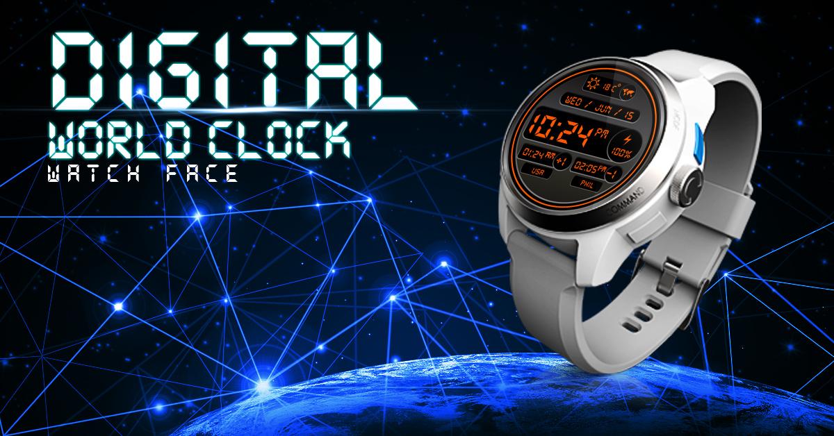 Android application Digital World Time Watch Face screenshort