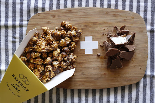 Belgian Chocolate is one of tantalising popcorn flavours on offer at Maverick and Jane.